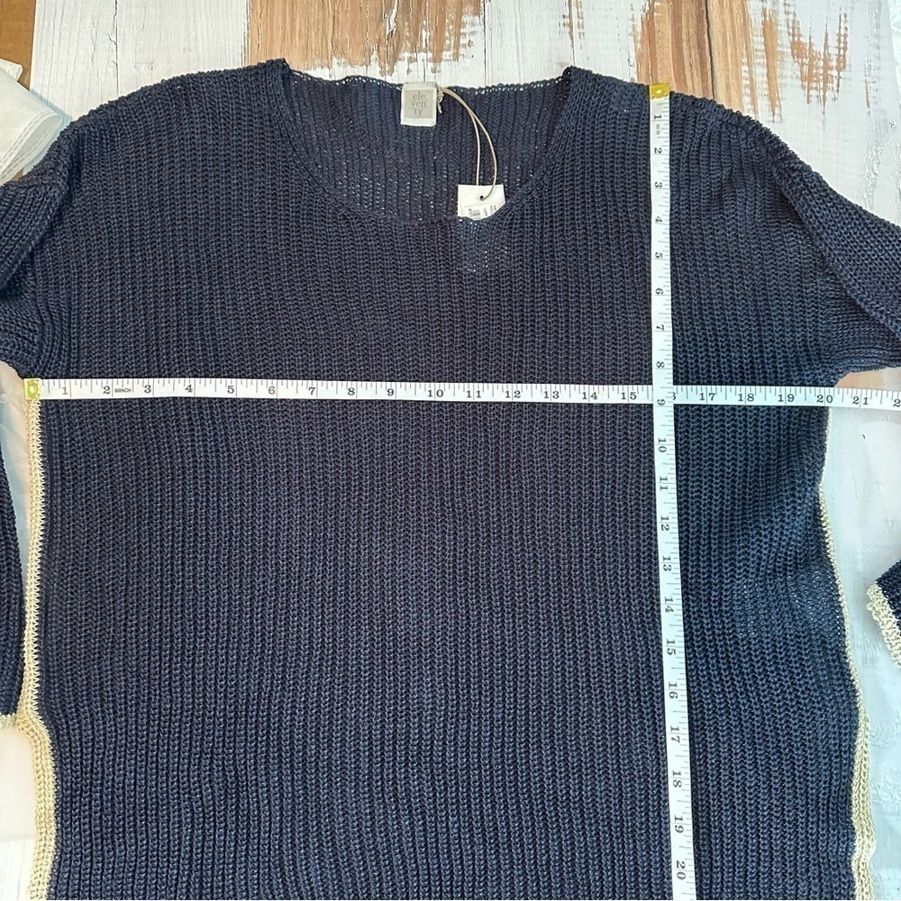 Eleventy High Low Lightweight Nautical Sweater Navy Size Xs — image 3 of 8